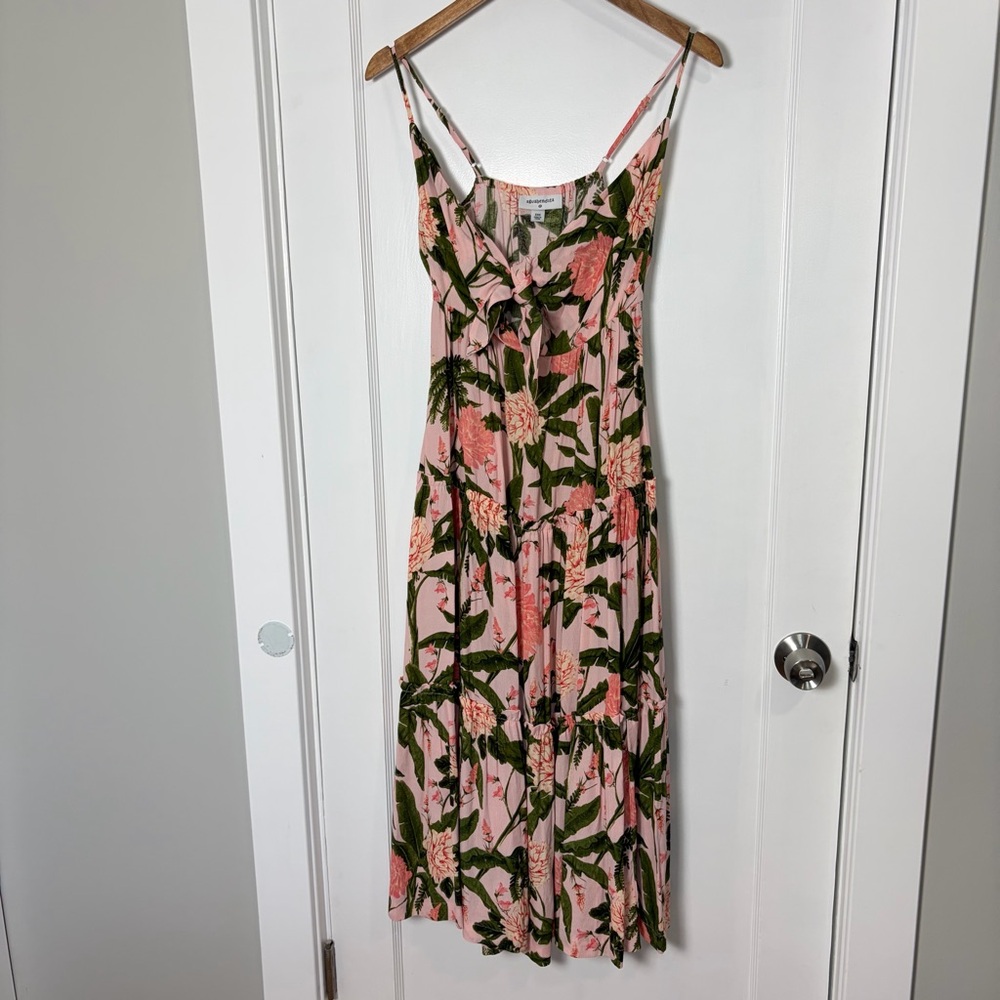 Agua Bendita x Target Peony Botanical Print‎ Tie-Front Midi Dress - Picture 10 of 11